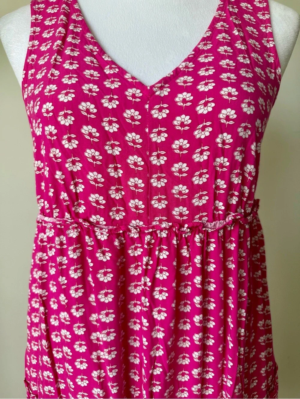 J. CREW Sleeveless Pink Floral Tiered Summer Midi Dress—SZ. 4